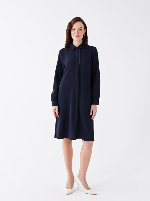 D?z Uzun Kollu Kad?n G?mlek Tunik