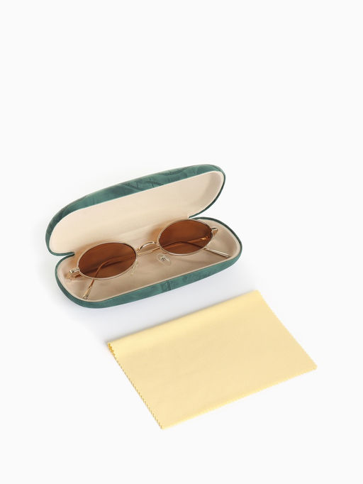 Футляр для очков на хлопушке, с рисунком, размер 16×6×3 см, зелёный