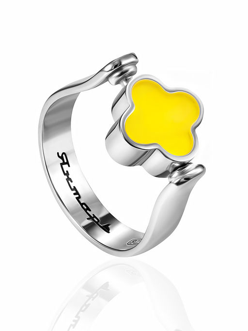 Кольцо-перевёртыш Монако с янтарём двух цветов