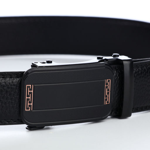 Ремень мужской, 120×3.5 см, пряжка автомат, кожа под флотер, чёрный