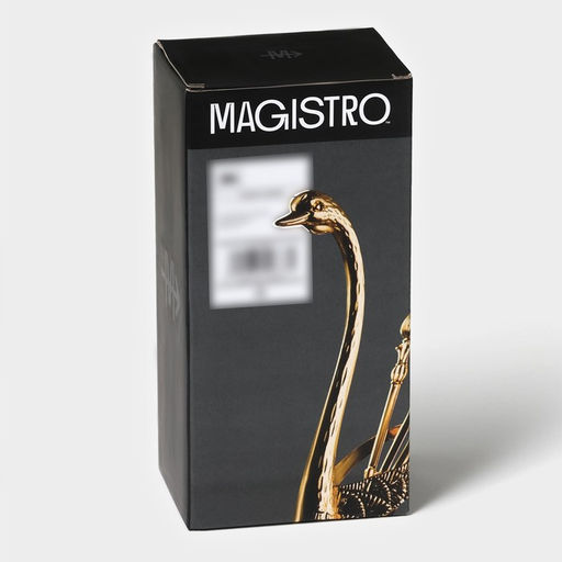 Набор ложек Magistro «Золотой лебедь», 7.5×5×15.3 см, 7 предметов, на подставке, металл, цвет золотой
