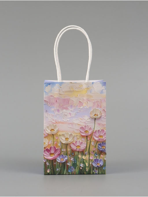 Цена за 4 шт. Пакет подарочный «Нежные цветы»,10 × 15 × 6 см