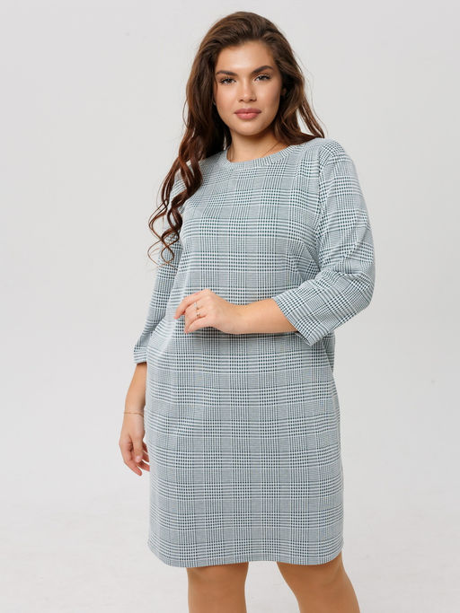 Платье женское П-176 (жаккард принт) Тёмно-серая ёлочка