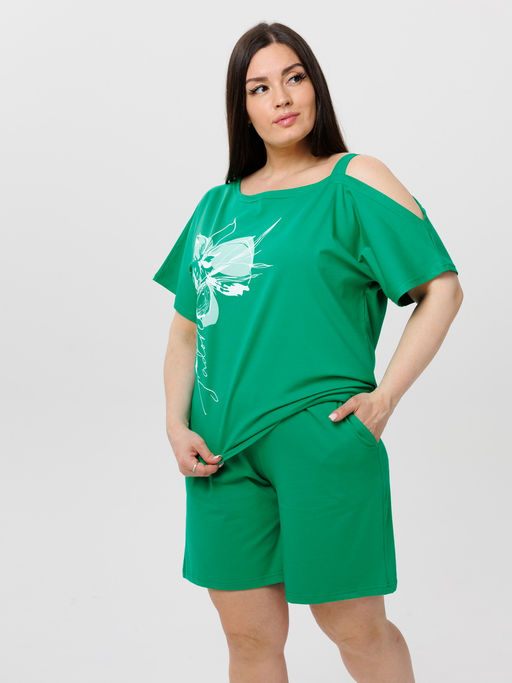 Костюм женский К-237 (кулирка с лайкрой) Чёрная - Elenatex фото 9