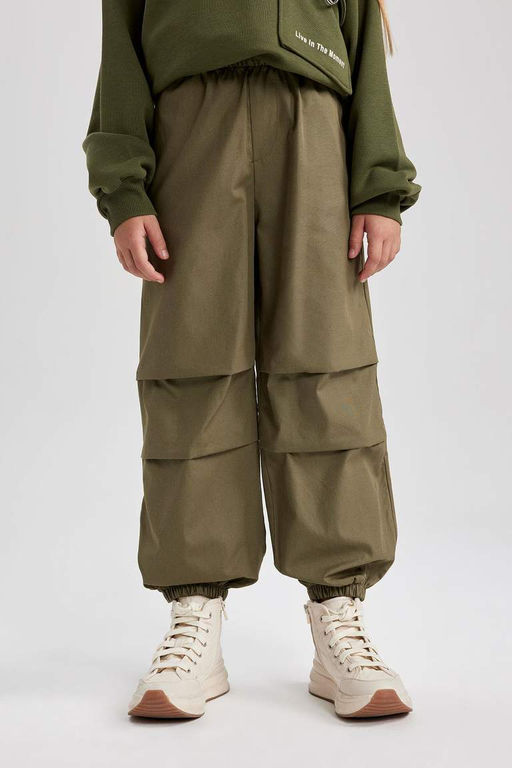 Хлопковые брюки с парашютом для девочек - Defacto фото 8