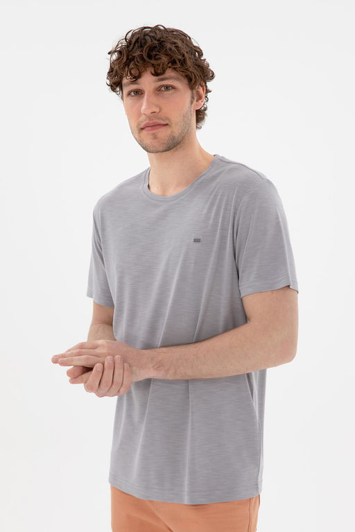 Erkek Regular Fit Bisiklet Yaka Modal Koyu Gri Basic Ti__rt Sepette S_rpriz _ndirim - U.s. polo assn фото 3