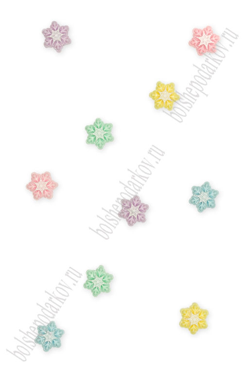 Кабошон "Снежинка" 1,2*1,2 см (25 шт) SF-5711, ассорти