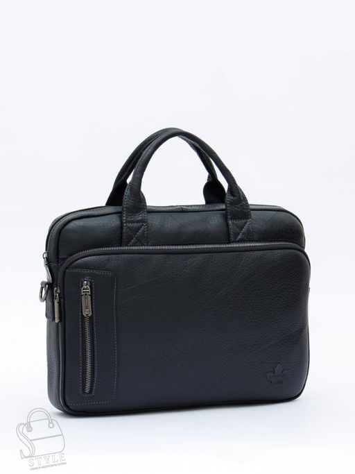 Портфель мужской кожаный 0991Z black Zinimsk