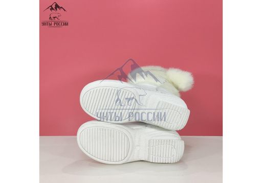 Унты подростковые белые, литая подошва