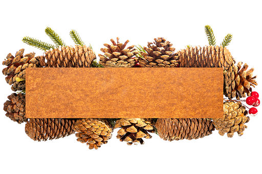 Новогоднее украшение подсвечник 32*14*8 см Заснеженные шишки на 2 свечи прямоугольный - Elan gallery фото 7