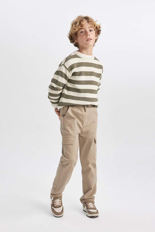 Брюки из габардина стандартного кроя для мальчика - Defacto фото 5