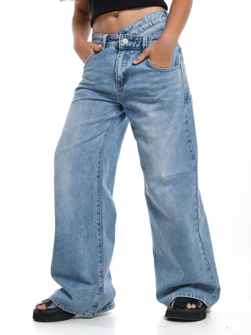 Джинсы голубые для девочки 33-1051 голубой - Mini maxi фото 26