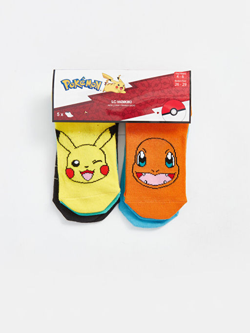 Pikachu Desenli Erkek ?ocuk Patik ?orap 5li