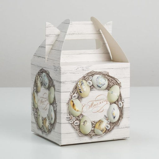 Коробка кондитерская складная, упаковка «С Пасхой», 14×14×14 см