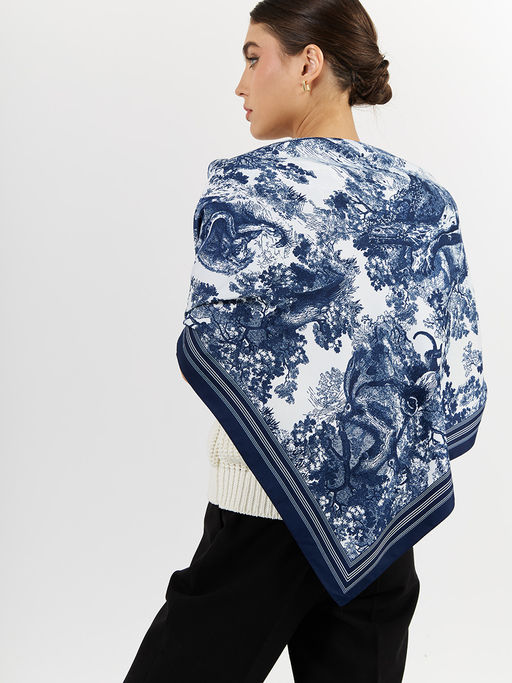 Большой, мягкий, тонкий и очень нежный платок с рисунком. - Tantino фото 5