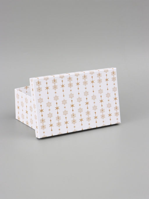 Подарочная коробка новогодняя, набор 9в1 «Снежинки», 12×7×4 - 28×18×11 см