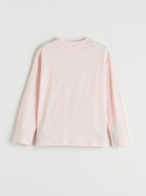 Bask?l? Bisiklet Yaka K?z ?ocuk Pijama Tak?m