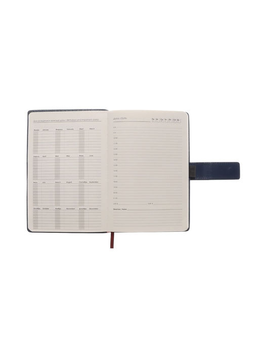 Ежедневник недатированный формат А5, с хлястиком, 112 листов, линия, пвх, синий - Simaland фото 8