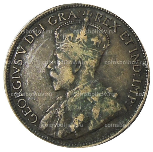 Монета 1 цент 1915 года Канада