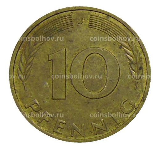 Монета 10 пфеннигов 1995 года J Германия