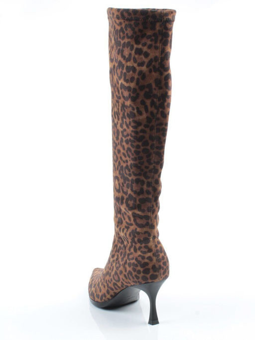 02-H26B-47ЗPC BROWN LEOPARD Сапоги демисезонные женские (велюр)