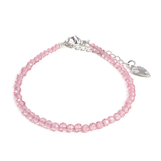 Браслет Шпинель с алмазной огранкой Розовый 3мм