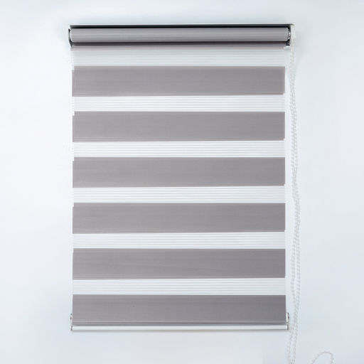 Штора рулонная День-ночь, 90180 см (с учётом креплений 3,5 см), цвет серый - Simaland фото 2