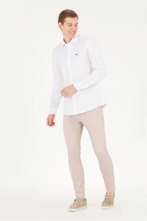 U. S. Polo Assn Мужская белая базовая рубашка с длинным рукавом - U.s. polo assn фото 12