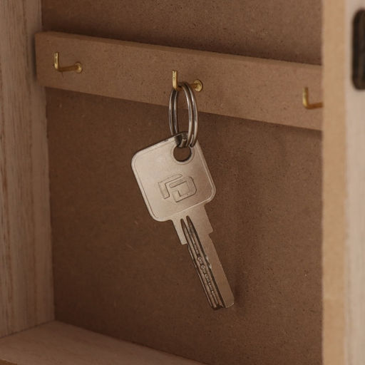 Ключница настенная Отпечаток листьев. Ключи и сердце, дерево, 6 крючков, зелень, 6.5?20?26.5 см