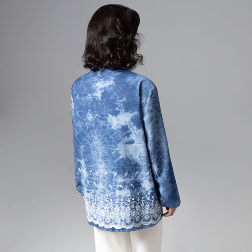 Жакет из джинсы с вышивкой Игра по правилам шика - Charutti фото 5