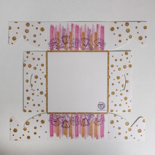 Цена за 5 шт. Коробка для капкейков, кондитерская упаковка, 4 ячейки «Flower patterns», 16 х 16 х 7.5 см