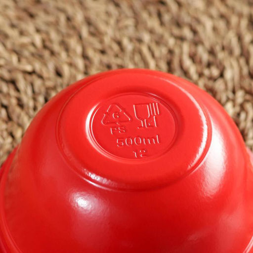 Цена за 480 шт. Контейнер - тарелка одноразовый, 500 мл, суповой, пластик, красный