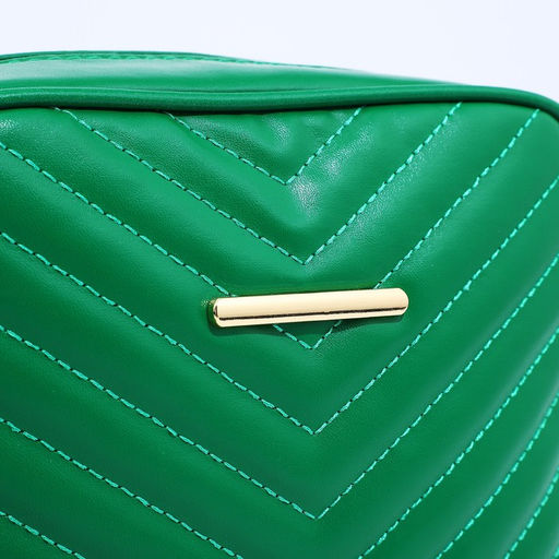 Сумка женская кросс-боди на молнии, 20×7×15 см, зелёная