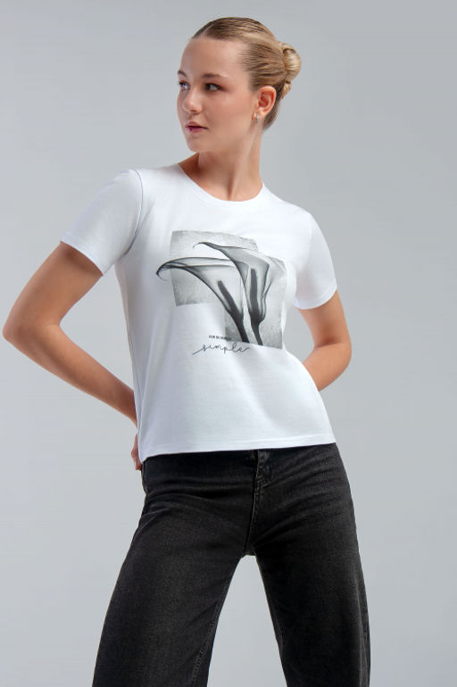 Арт. 3748 Футболка женская 42-50 (5 шт) Цвет:белый - Калинка фото 2