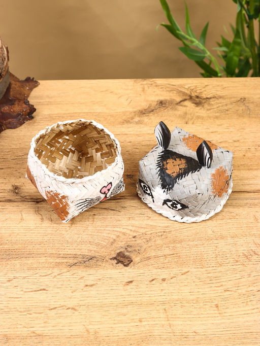 Корзинка «Кот», 8×8×13 см, бамбук