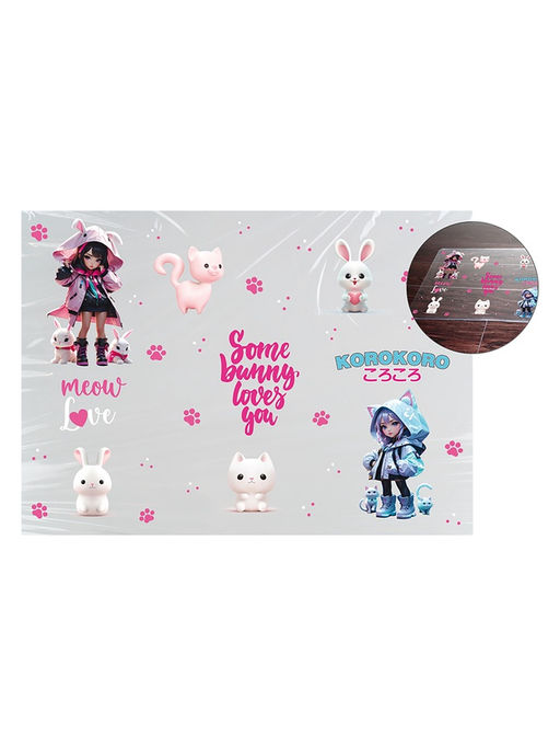 Накладка на стол ПВХ 700×500, deVENTE. Korokoro, 150 мкм, с цветным рисунком