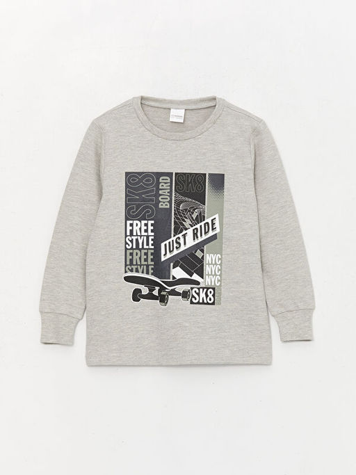 Bisiklet Yaka Bask?l? Uzun Kollu Erkek ?ocuk Pijama Tak?m? - Waikiki фото 2