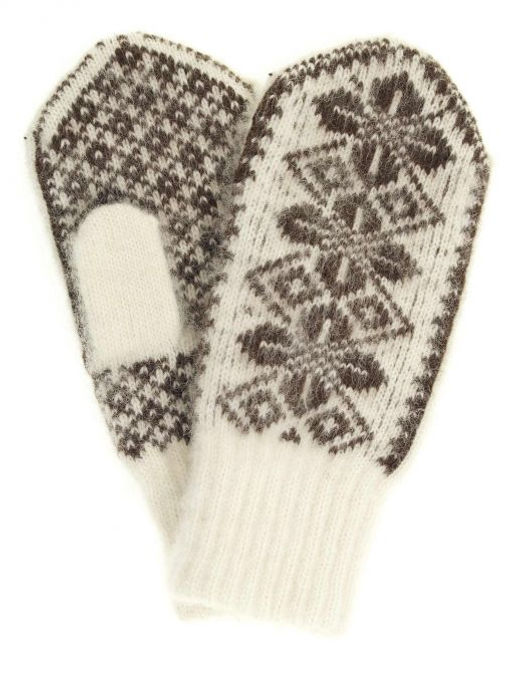 Варежки женские "Цветы с ромбами" ПП 3231-2
