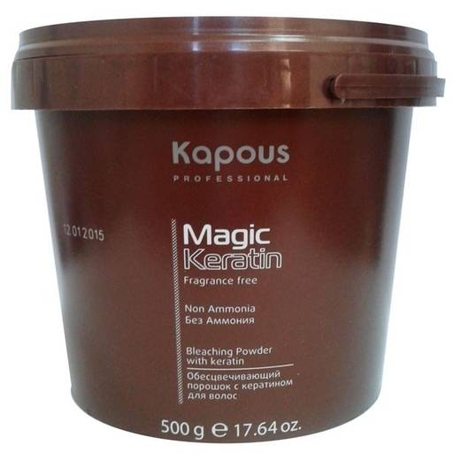 500 гр Magic Keratin Обесцвечивающий порошок для волос с кератином Non Ammonia - Kapous professional фото 2