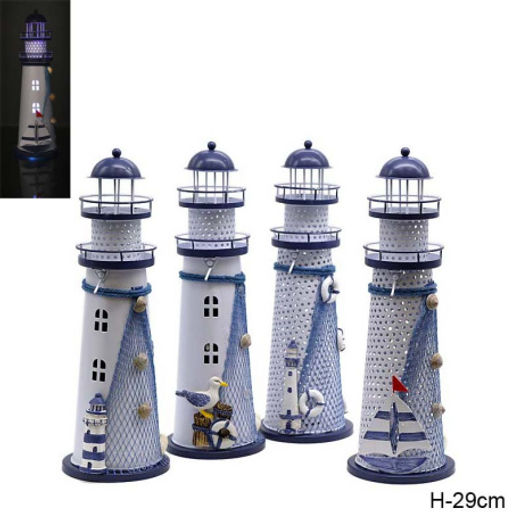 Сувенир Маяк 29 см / M001ABCD /уп 48/LED подсветка - Галеонтрейд фото 3