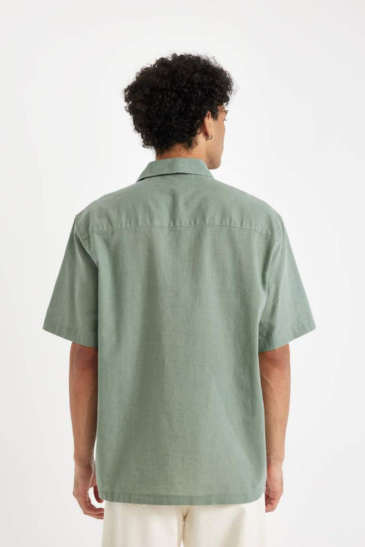 Рубашка из поплина с коротким рукавом Relax Fit - Defacto фото 5