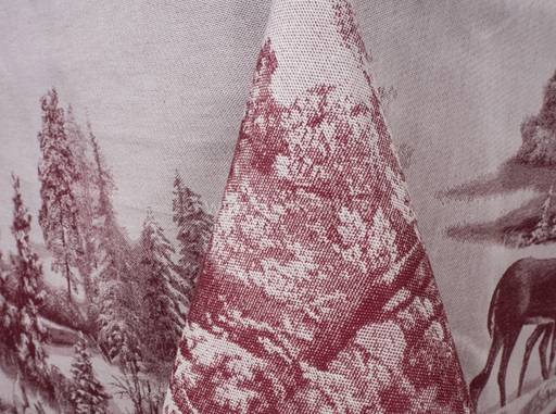 07с-21 ЯК Скатерть 150*170 "Зима в лесу" цв. бордо