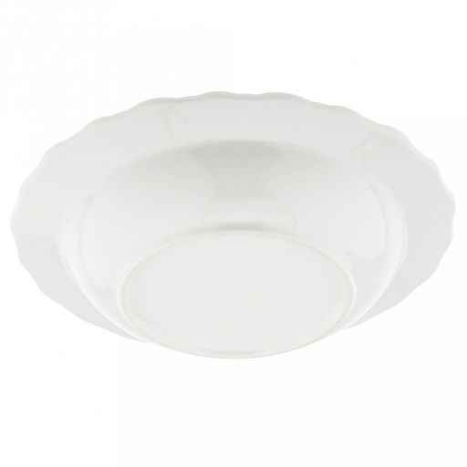 Тарелка глубокая фарфоровая "Диадема" д203мм h39мм, 450мл, белый, волнистый край (Китай)