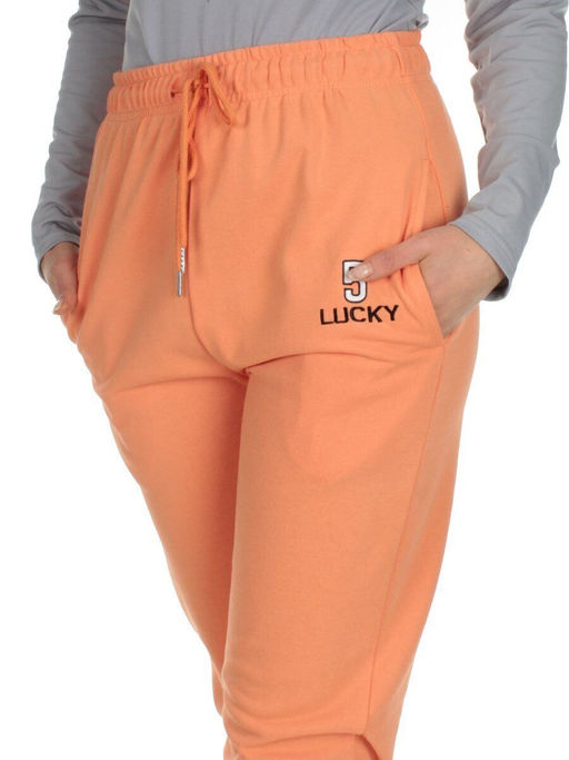 Q-02 ORANGE Брюки спортивные женские (85% хлопок, 15% полиэстер) - Фабричный китай фото 4
