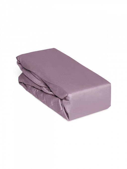 Проcтыня натяжная сатин 140x200+25 лиловый сатин - Denastia фото 2