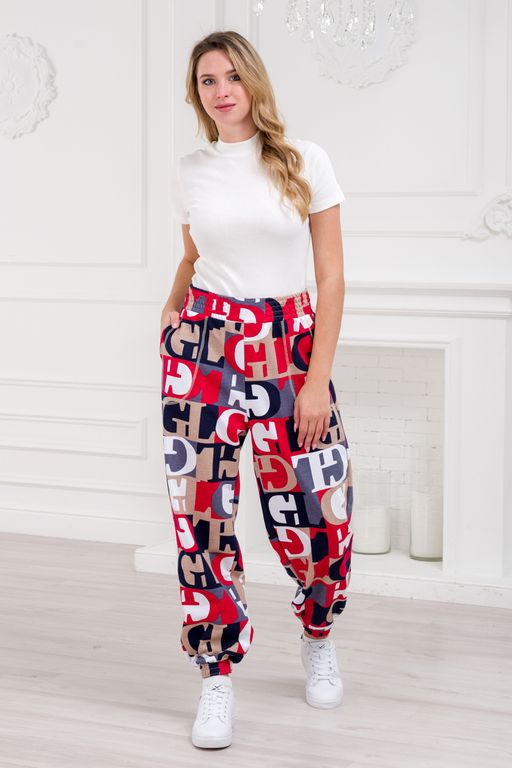Брюки женские из футера Забава красная буква - Амадэль фото 3