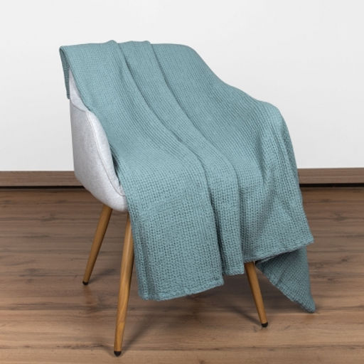 4645 Плед 130*90 цв. голубая ель рис 17-4911 - Речицкий текстиль фото 4