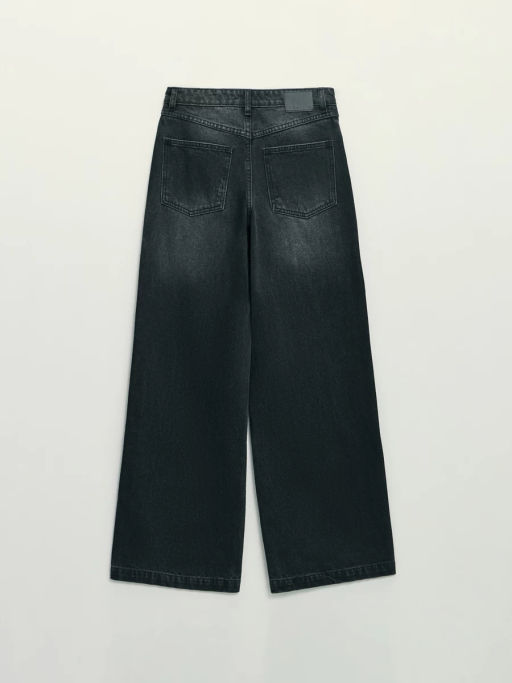 Джинсы wide leg с высокой посадкой с акцентной отделкой по бокам / Zarina