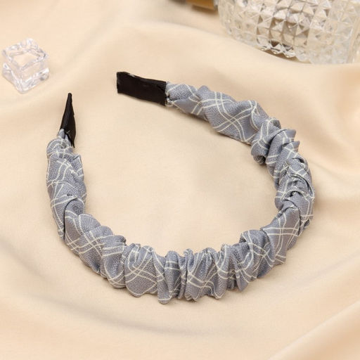 Цена за 2 шт. Ободок для волос «Браун», стиль, 2.5 см, серый