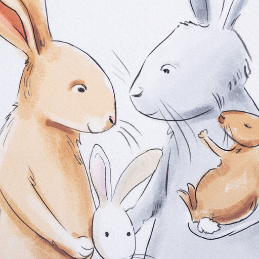 Полотенце Этель Зайчики 40х73 см, 100% хл, саржа 190 гр/м2  фото 2